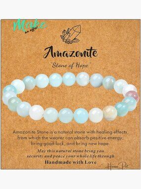 8mm Natural Stone Beaded Stretch Bracelet Healing Crystal Gemstone Jewelry Gift